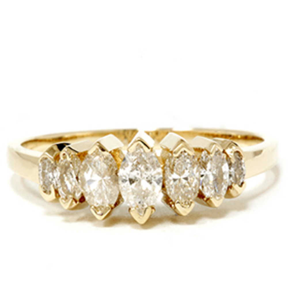 14k Yellow Gold 3/4ct Marquise Diamond Wedding Anniversary