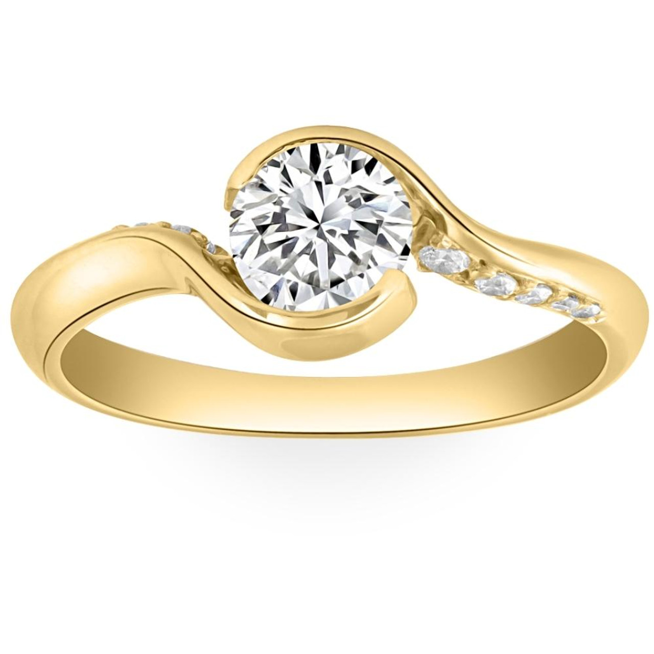moissanite asymmetrical engagement ring