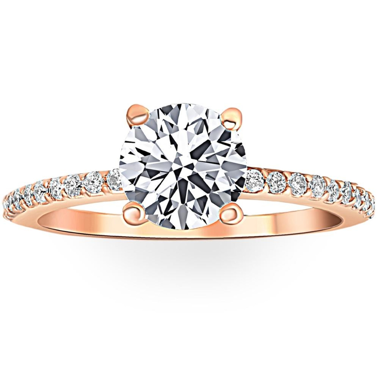pave ring setting type in an engagement ring