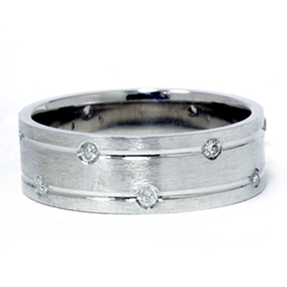 Mens White Gold Diamond Comfort Fit Wedding Ring Band  eBay