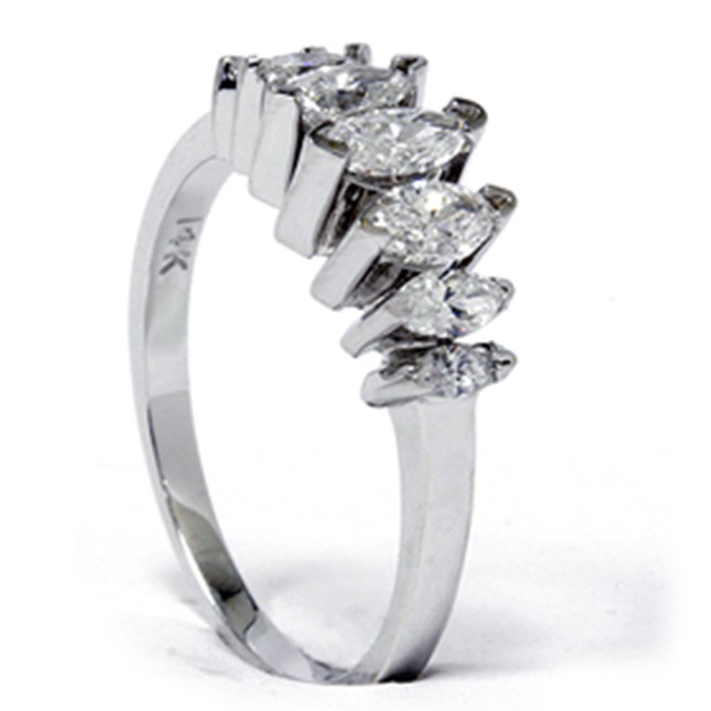 14K White Gold 3/4ct Marquise Diamond Anniversary Ring | eBay