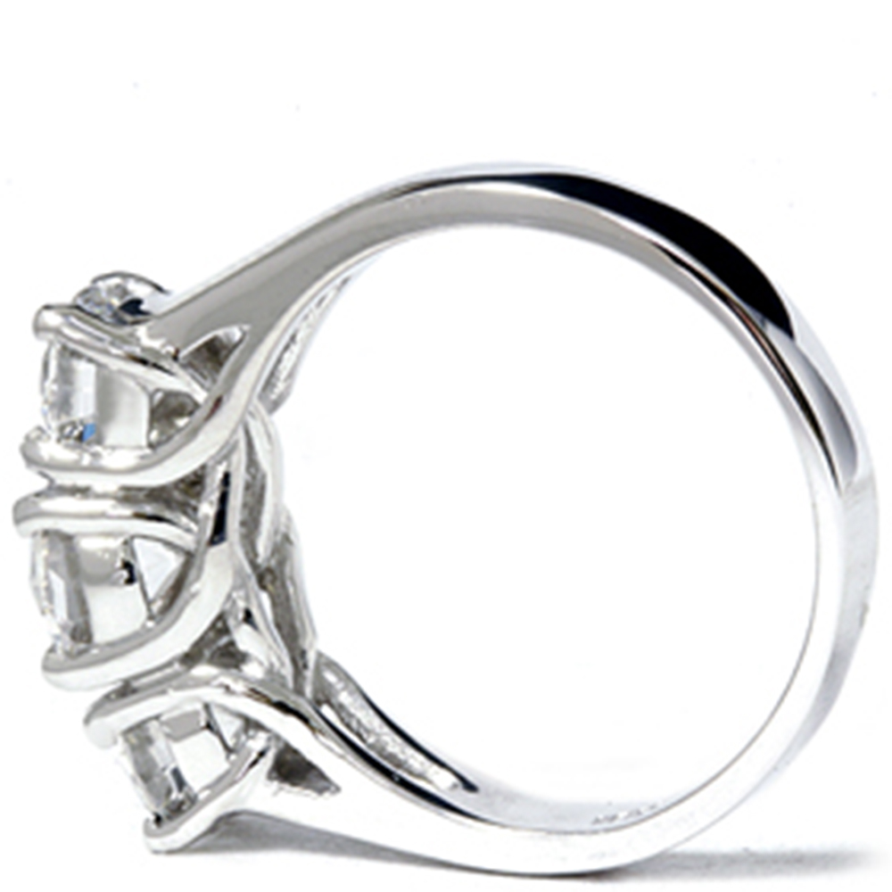 2ct 3stone Round Lab Created Diamond Engagement 14K White Gold Ring eBay