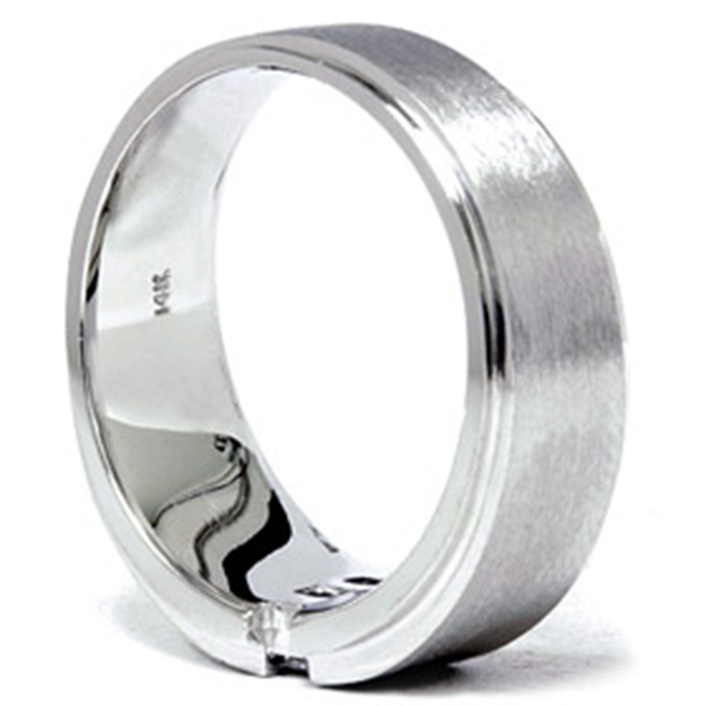 Mens 14K White Gold Princess Cut Diamond Wedding Ring  eBay