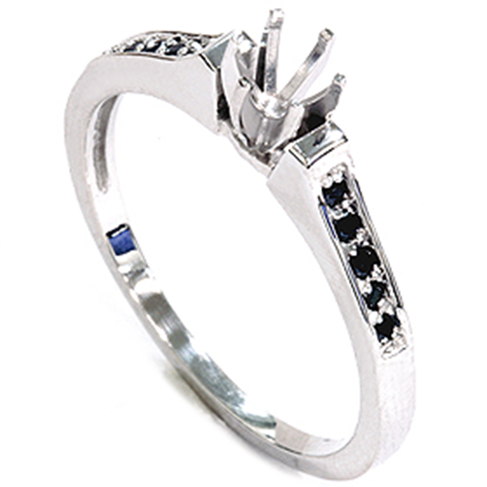 White Gold 1/6ct Black Diamond Engagement Ring Setting - Picture 6 of 44