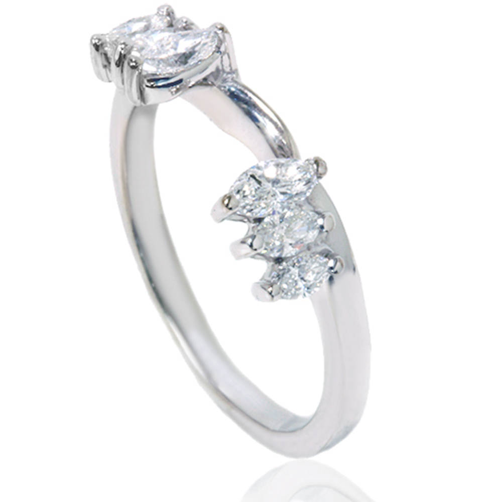 5/8ct Marquise Diamond Ring Enhancer 14K White Gold eBay