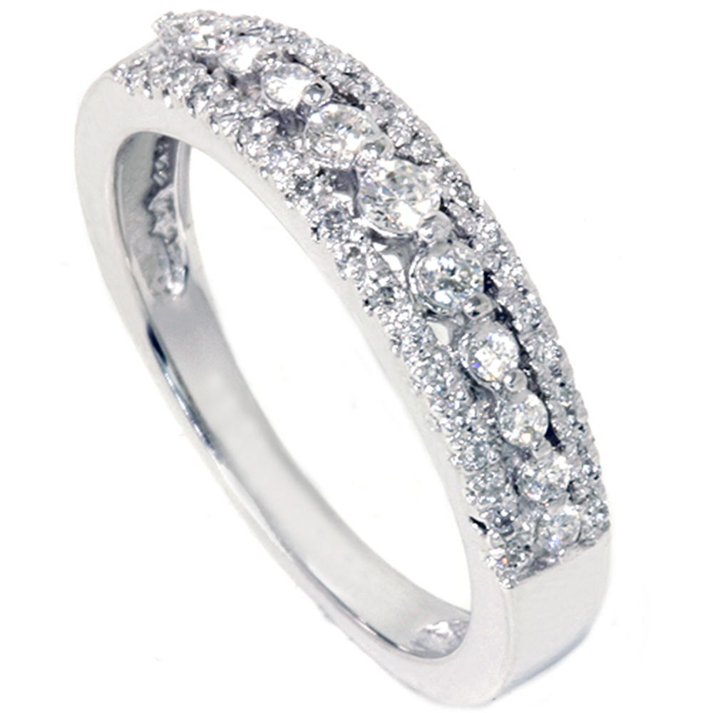 1 4ct Diamond Anniversary  Wedding  Ring  10K White Gold 