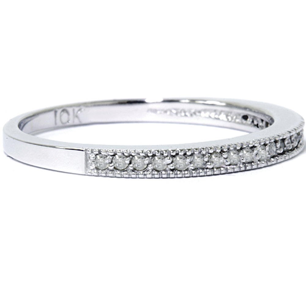 1/8ct Diamond Wedding Ring 10K White Gold | eBay