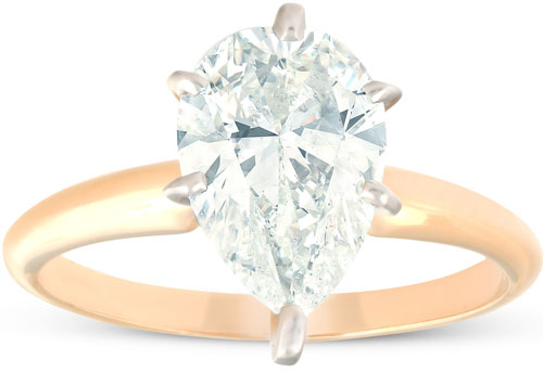 teardrop-shaped diamond engagement ring