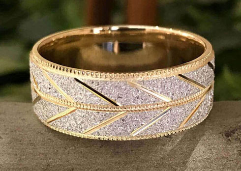 two-tone wedding band for men