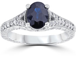 oval-cut sapphire and diamond engagement ring