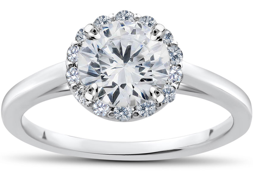 lab created halo diamond ring