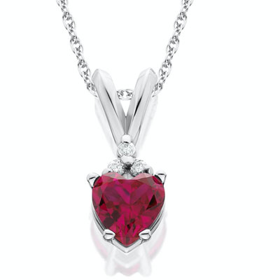 diamond ruby heart pendant