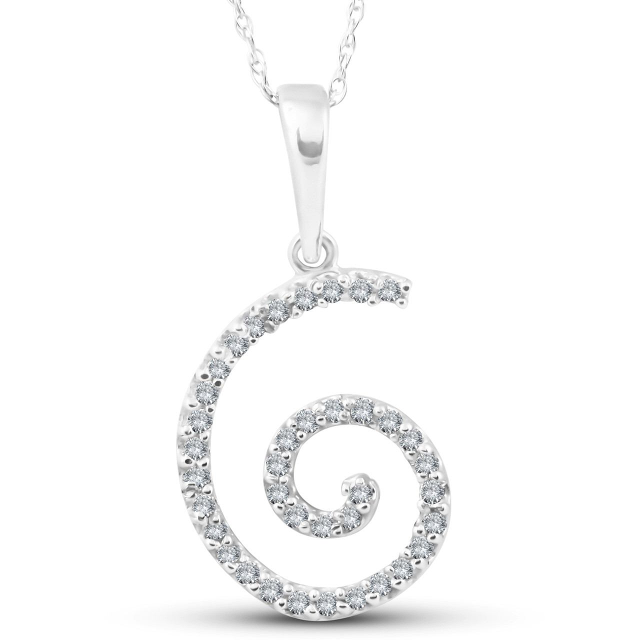 diamond spiral pendant necklace