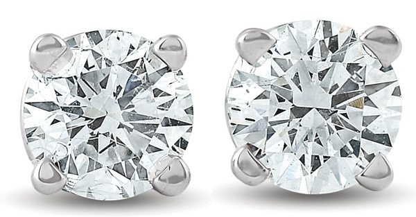 diamond stud earrings in white gold