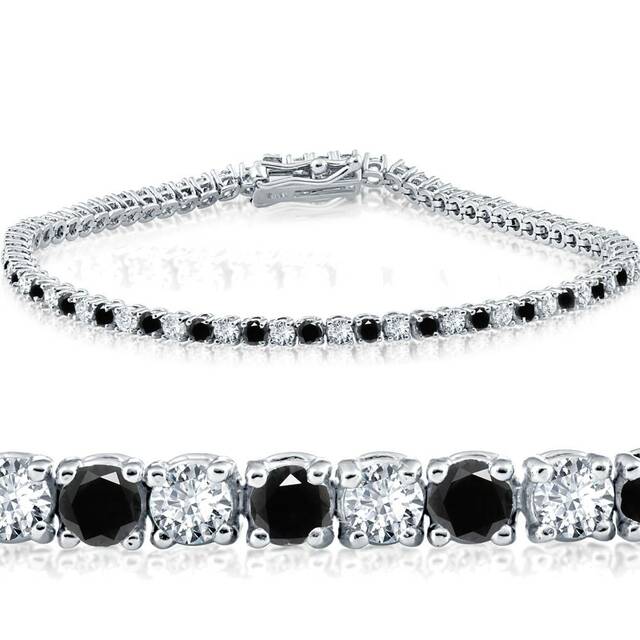 black and white diamond tennis bracelet