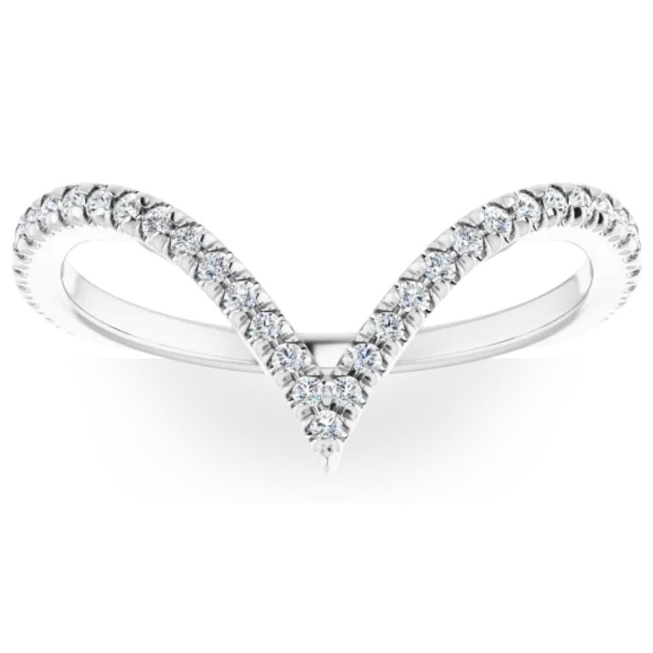 diamond v-shape stackable ring