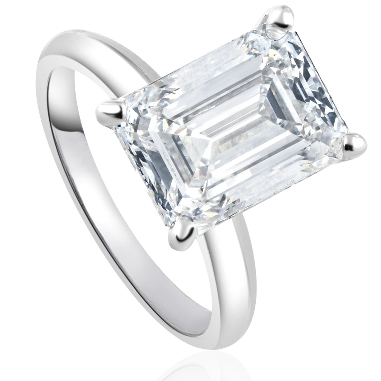 emerald cut solitaire lab diamond engagement ring