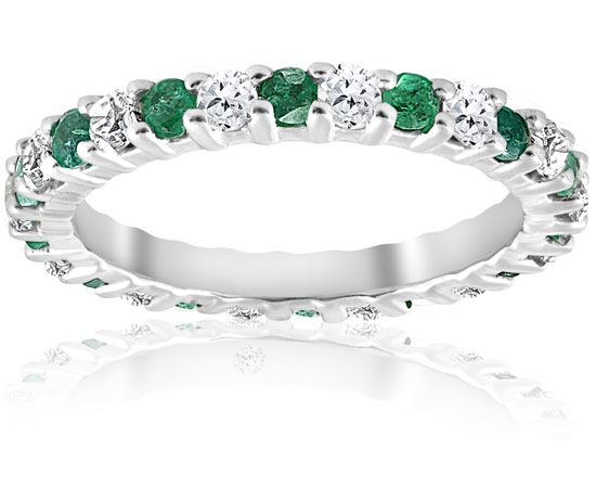 emerald and diamond eternity ring