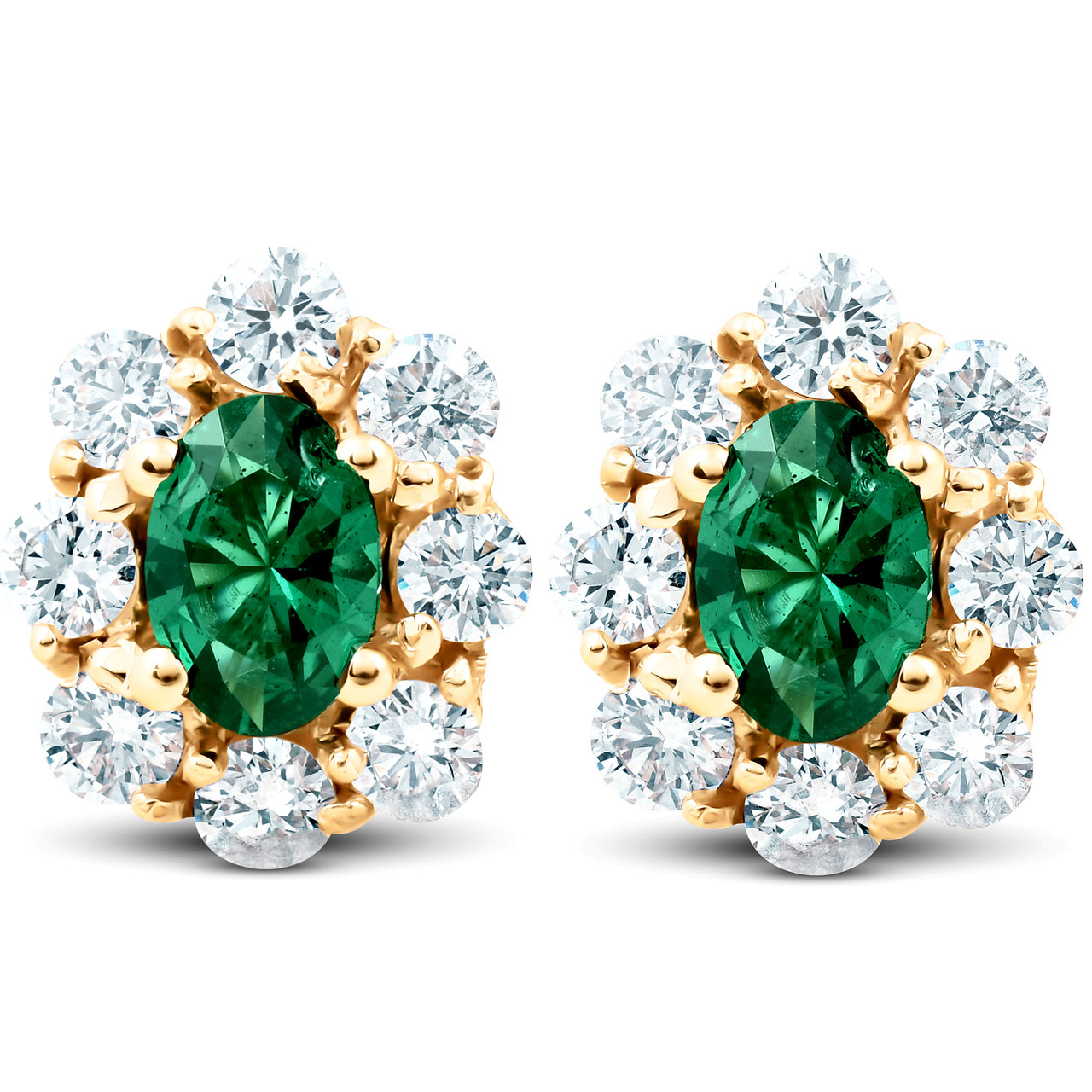 emerald halo earrings