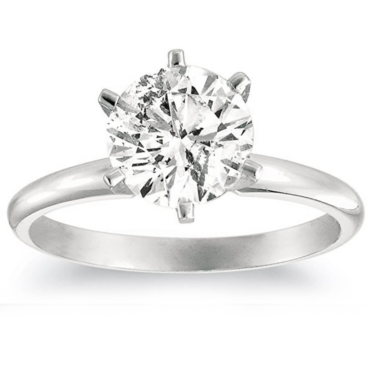 solitaire diamond engagement ring in white gold