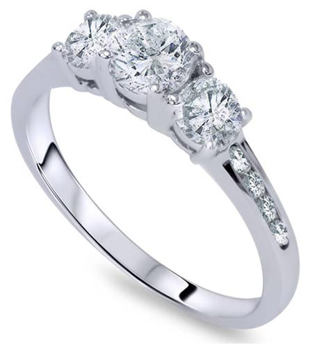 three stone diamond engagement ring