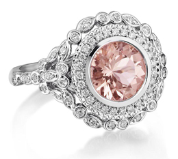 Halo and diamond morganite ring