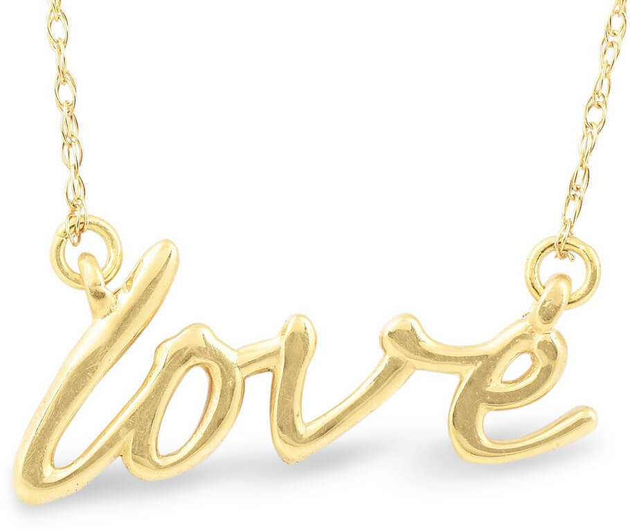 gold love pendant