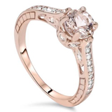 Morganite and rose gold ring with doamonds
