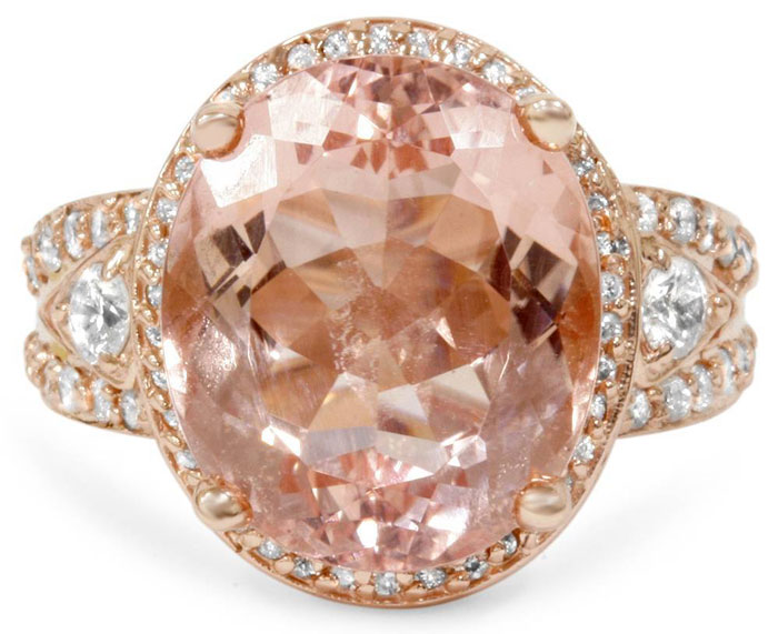 morganite engagement ring with rose gold band