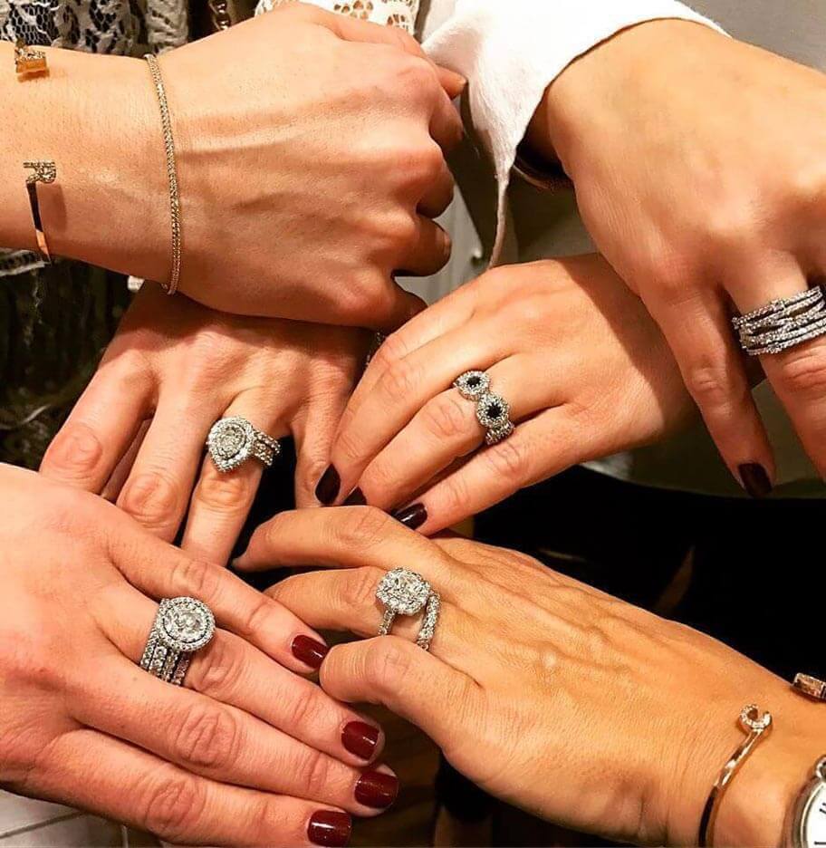 diamond engagement ring matching wedding band