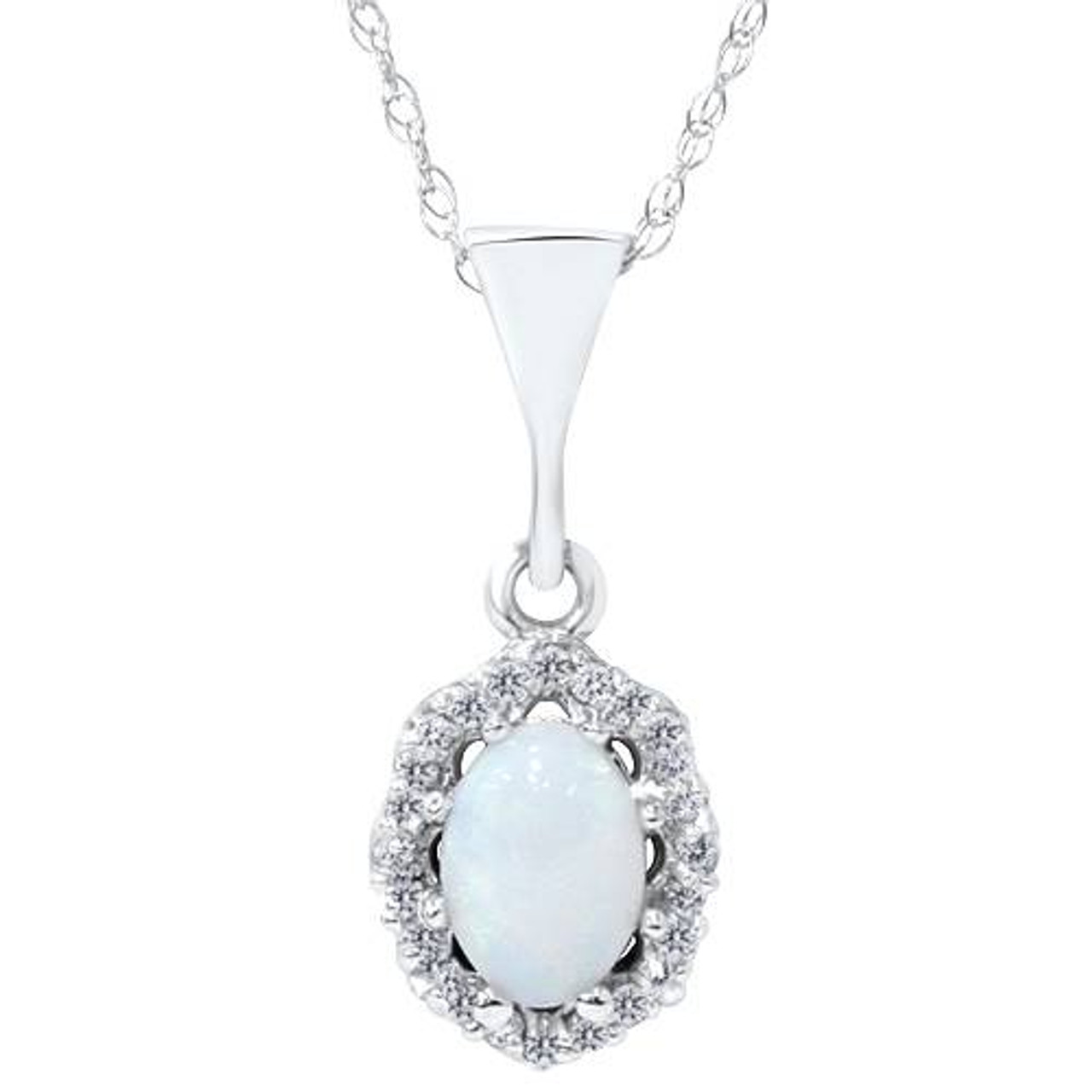 opal birthstone pendant necklace