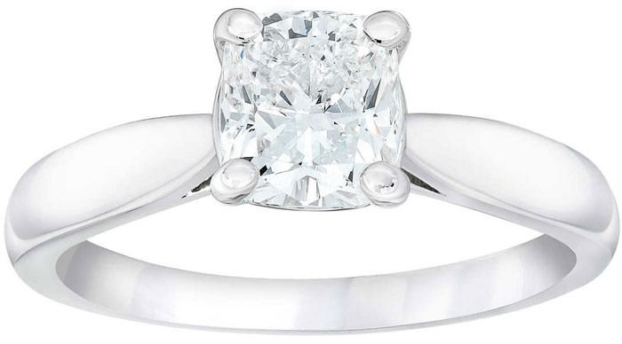 cushion cut diamond engagement ring