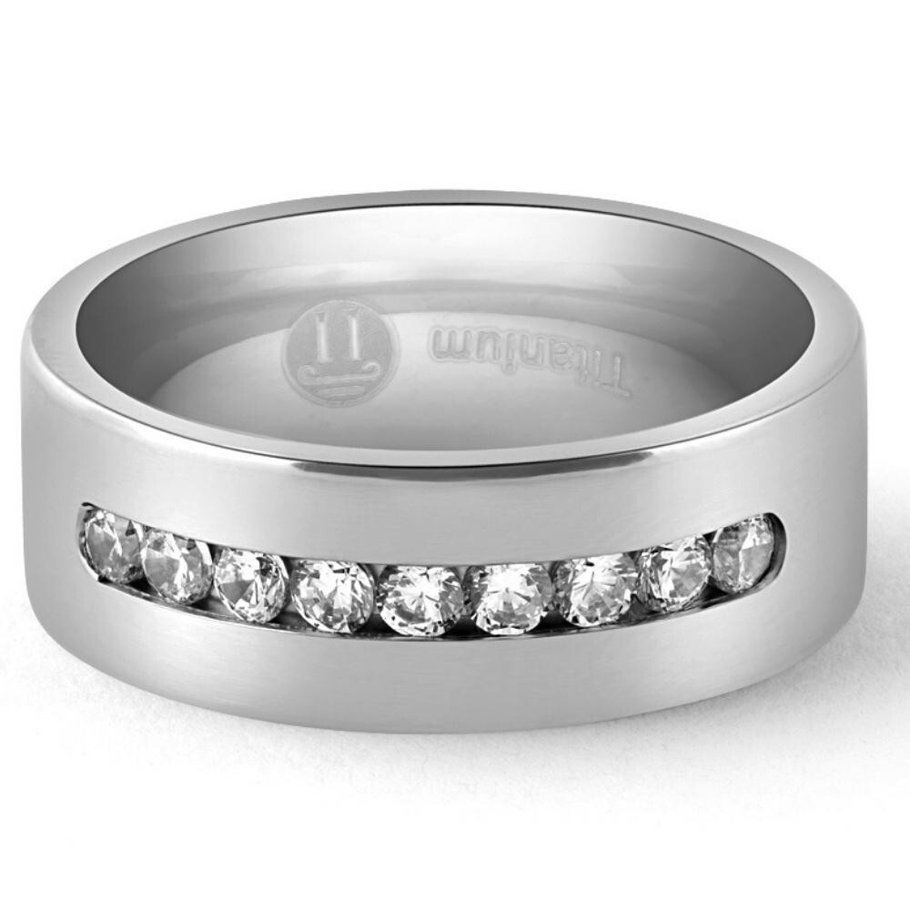 titanium moissanite band
