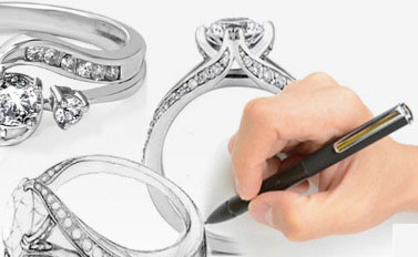 person drawing an engagement ring design