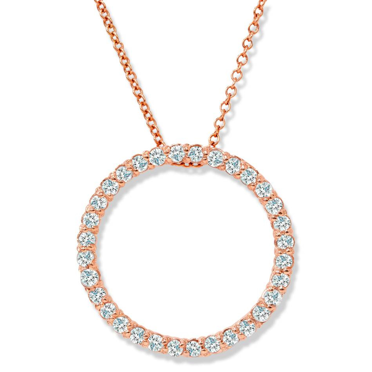 rose gold and diamond circle pendant