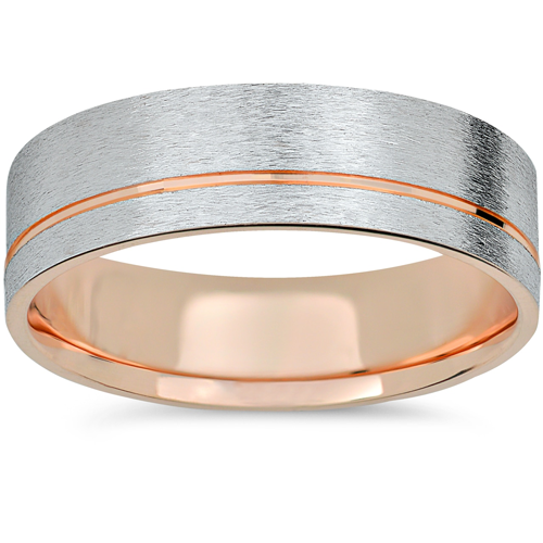 two-tone rose and white gold men’s ring