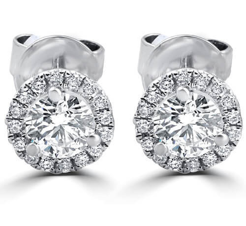 halo diamond stud earrings