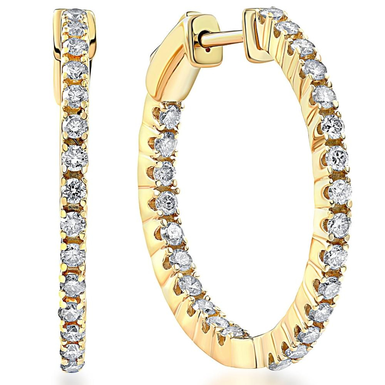  round natural diamond hoops