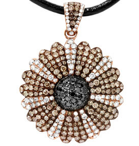 vintage pave chocolate diamond pendant