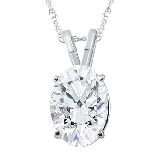 a silver solitaire diamond pendant necklace