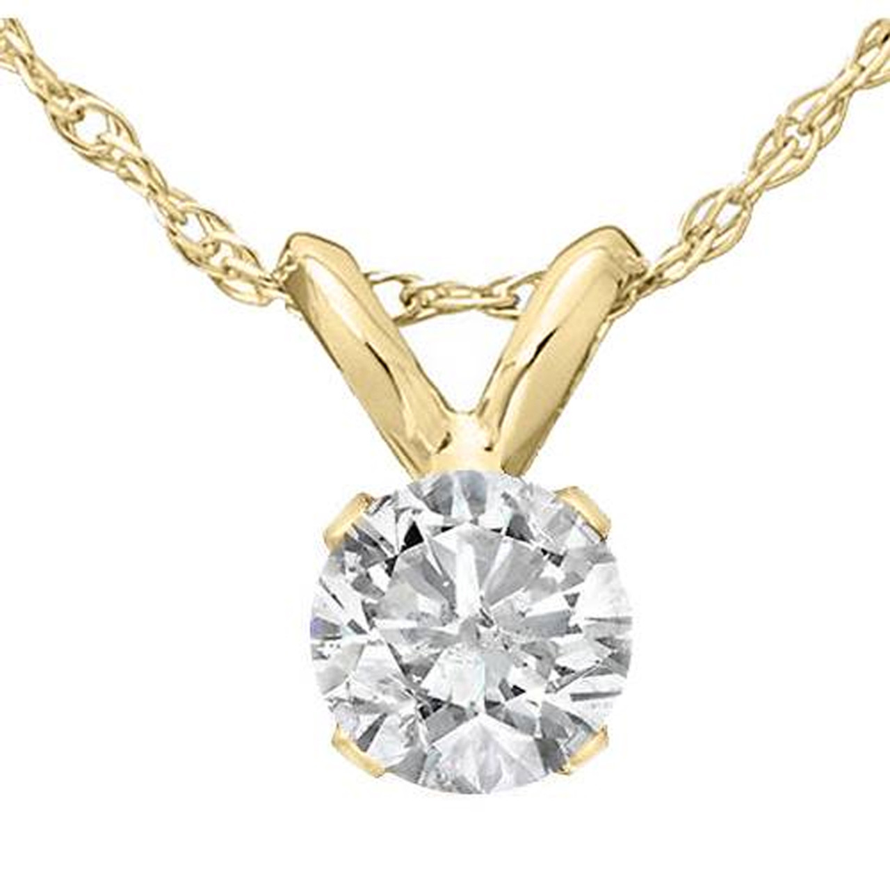 solitaire round diamond pendant