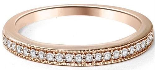 rose gold stackable diamond wedding ring