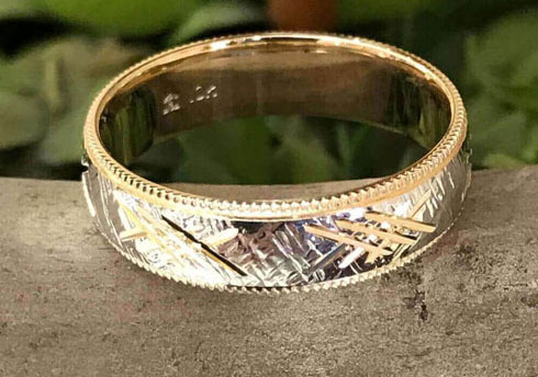 swiss cut men’s wedding band