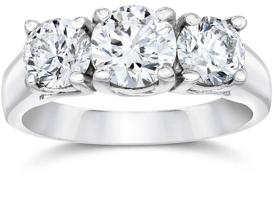 three-stone diamond ring