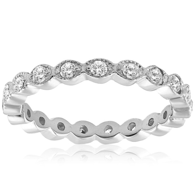 vintage style eternity wedding band