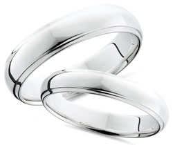 polished metal matching rings