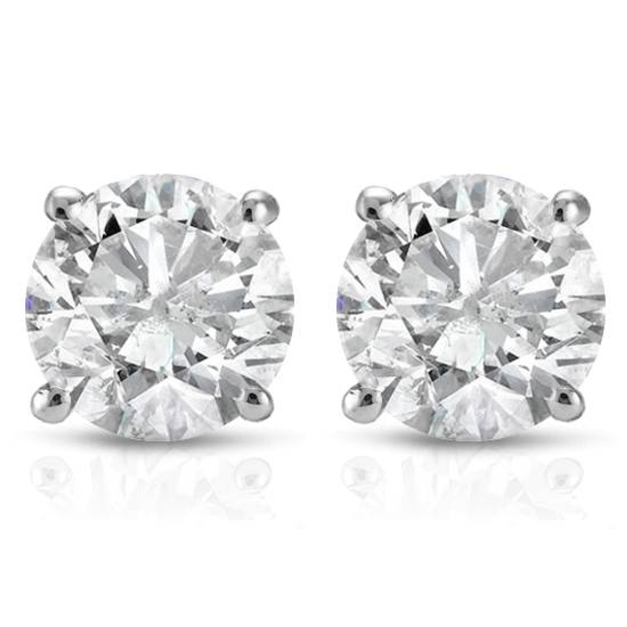 white gold diamond stud earrings