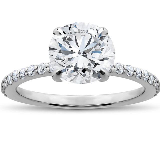 white gold lab-ground diamond engagement ring