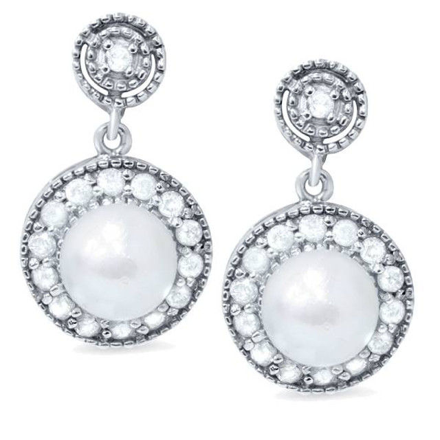 white gold pearl earrings
