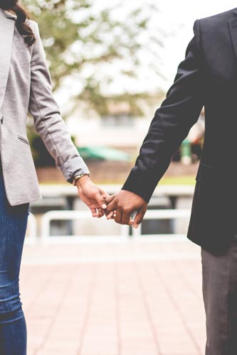 couple holding hands